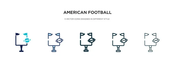 Amerikansk fotboll mål ikon i olika stil vektor illustrati — Stock vektor