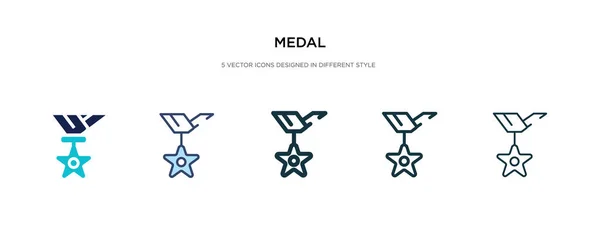 Medal icon in different style vector illustration. two colored a — Stock Vector