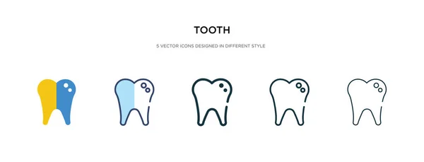Icono del diente en la ilustración de vectores de estilo diferente. dos colores a — Vector de stock