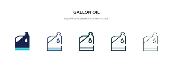 Icono de aceite de galón en la ilustración de vectores de estilo diferente. dos colo — Vector de stock