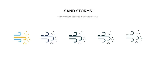 Homok vihar ikon különböző stílusú vektor illusztráció. két kol — Stock Vector