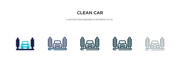 Icono de coche limpio en la ilustración de vectores de estilo diferente. dos colores — Vector de stock