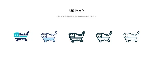 us map icon in different style vector illustration. two colored