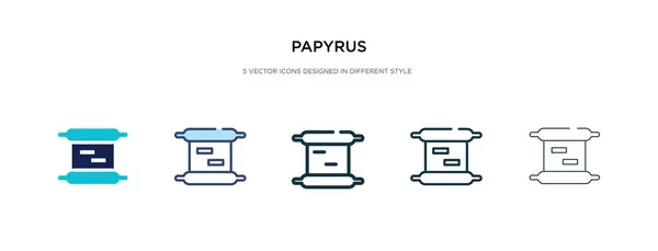 Icono de papiro en la ilustración de vectores de estilo diferente. dos colores — Vector de stock