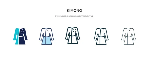 Icono de kimono en la ilustración de vectores de estilo diferente. dos colores — Vector de stock