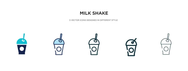 Ícone de milk shake em ilustração vetorial de estilo diferente. dois colo — Vetor de Stock