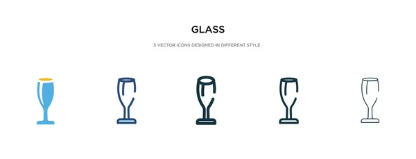Glassymbol in verschiedenen Stilvektorillustrationen. zwei farbige ein — Stockvektor