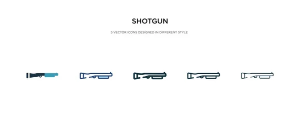 Escopeta icono en la ilustración de vectores de estilo diferente. dos colores — Vector de stock