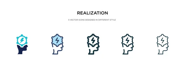 Realization icon in different style vector illustration. two col — Stock Vector