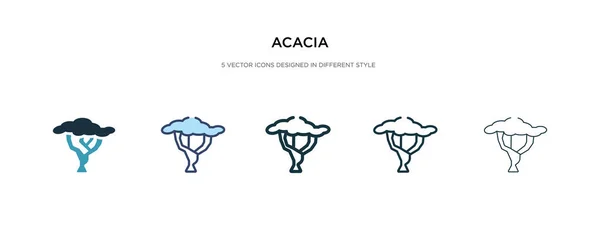 Icono de acacia en la ilustración de vectores de estilo diferente. dos colores — Vector de stock