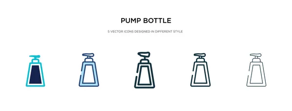 Значок пляшки насоса в іншому стилі Векторні ілюстрації. дві колонки — стоковий вектор