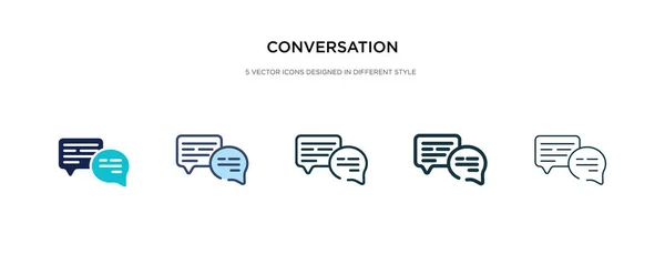 Icono de conversación en la ilustración de vectores de estilo diferente. dos co — Vector de stock