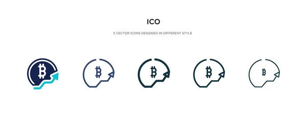 Ico icono en la ilustración de vectores de estilo diferente. dos colores y — Vector de stock