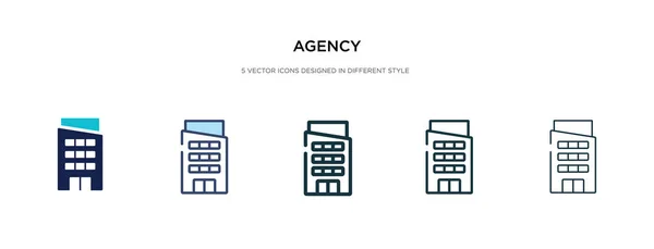 Agentschap pictogram in verschillende stijl vector illustratie. twee gekleurde — Stockvector