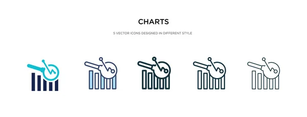 Diagramas icono en la ilustración de vectores de estilo diferente. dos colores — Archivo Imágenes Vectoriales