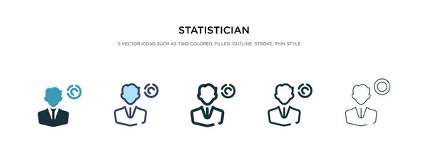 Ícone estatístico em ilustração vetorial de estilo diferente. dois co — Vetor de Stock