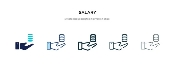 Icono de salario en la ilustración de vectores de estilo diferente. dos colores — Archivo Imágenes Vectoriales