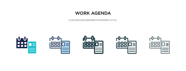 Icono de agenda de trabajo en la ilustración de vectores de estilo diferente. dos col — Vector de stock