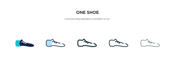 Un icono de zapato en la ilustración de vectores de estilo diferente. dos colores — Vector de stock