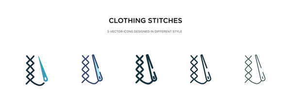 одежда швы значок в различных стилях векторной иллюстрации. t
