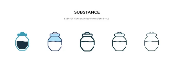 Icono de sustancia en la ilustración de vectores de estilo diferente. dos colores — Vector de stock