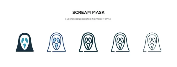 Icono de máscara de grito en la ilustración de vectores de estilo diferente. dos col — Vector de stock