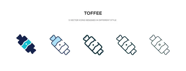 Icono de toffee en la ilustración de vectores de estilo diferente. dos colores — Vector de stock