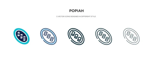 Icono popiah en la ilustración de vectores de estilo diferente. dos colores — Vector de stock