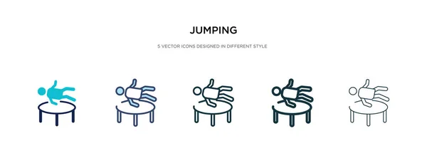 Icono de salto en la ilustración de vectores de estilo diferente. dos colores — Vector de stock