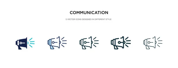 Icono de comunicación en la ilustración de vectores de estilo diferente. dos c — Archivo Imágenes Vectoriales