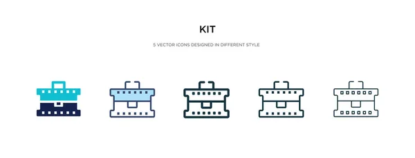 Icône kit dans différentes illustrations vectorielles de style. deux couleurs et — Image vectorielle