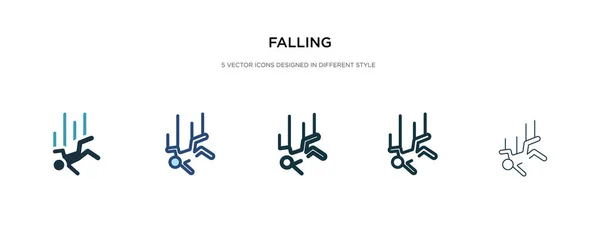 Falling icon in different style vector illustration. two colored — Stock Vector