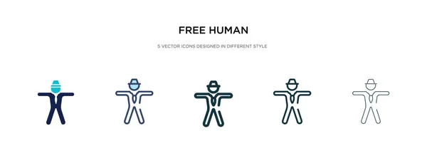 Icono humano libre en la ilustración de vectores de estilo diferente. dos colo — Vector de stock