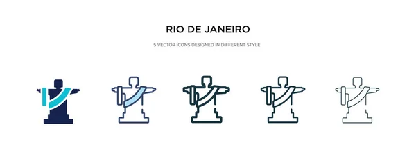 Rio de janeiro ikona v jiném stylu vektorové ilustrace. dva — Stockový vektor