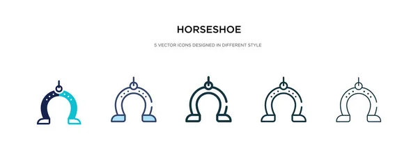Hufeisen-Symbol in verschiedenen Stilvektorillustrationen. zweifarbig — Stockvektor