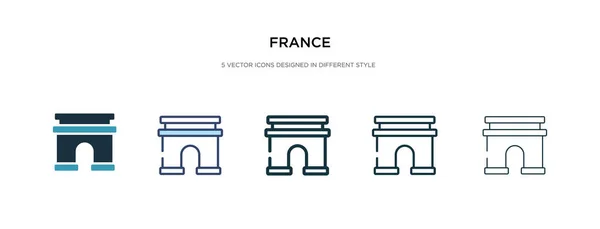 Icono de Francia en la ilustración de vectores de estilo diferente. dos colores — Vector de stock