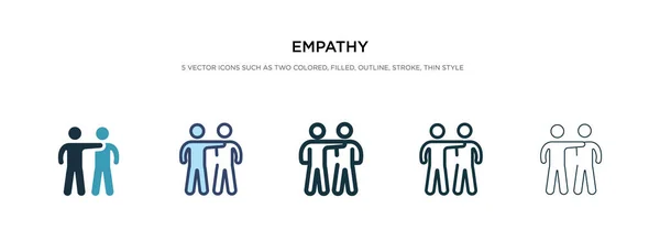 Ikon empati dalam ilustrasi vektor gaya yang berbeda. dua warna - Stok Vektor
