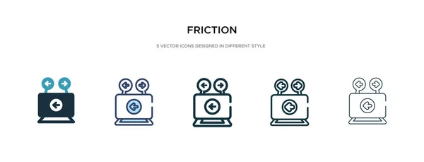 Icono de fricción en la ilustración de vectores de estilo diferente. dos colores — Vector de stock