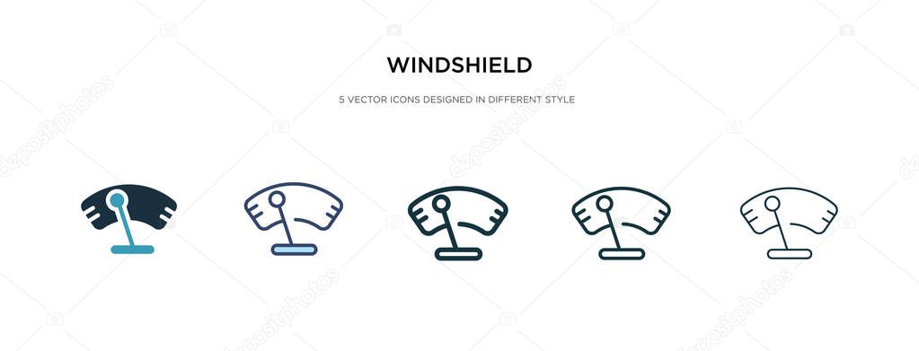 windshield icon in different style vector illustration. two colo