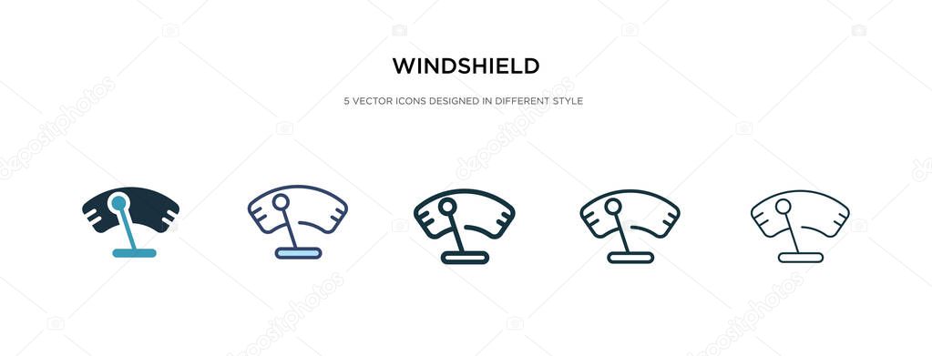 Windshield icon in different style vector illustration. two colored and black windshield vector icons designed in filled, outline, line and stroke style can be used for web, mobile, ui
