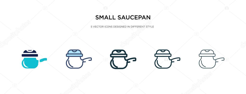 small saucepan icon in different style vector illustration. two 