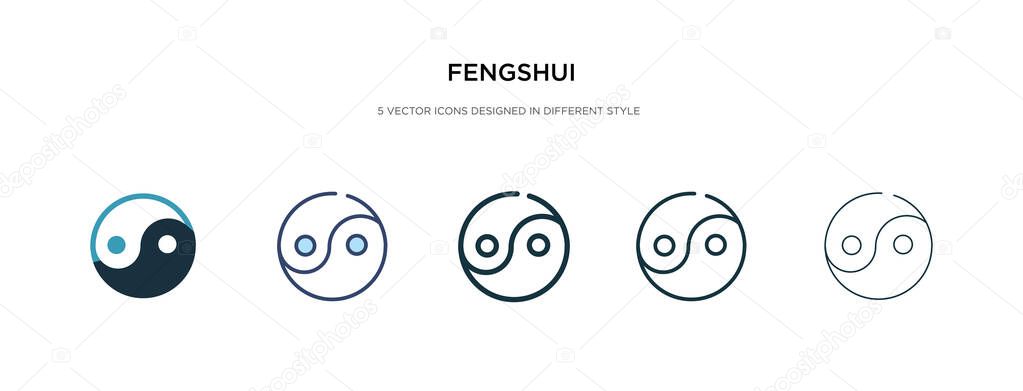 fengshui icon in different style vector illustration. two colore