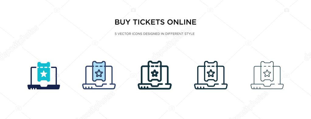 buy tickets online icon in different style vector illustration. 