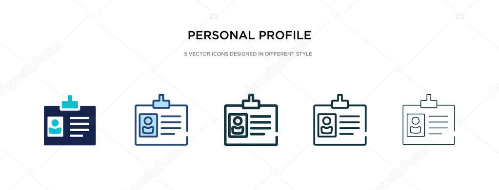 ✅ Personal profile icon in different style vector illustration. two colored  and black personal profile vector icons designed in filled, outline, line  and stroke style can be used for web, mobile, ui