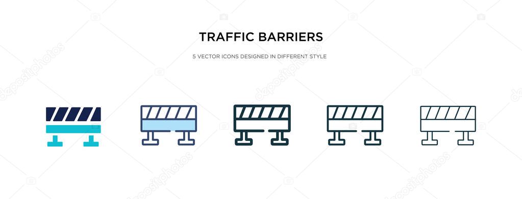 traffic barriers icon in different style vector illustration. tw