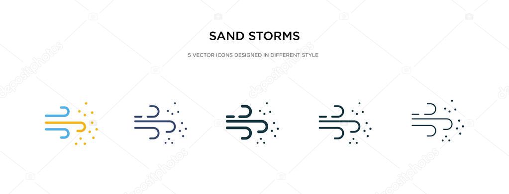 sand storms icon in different style vector illustration. two col