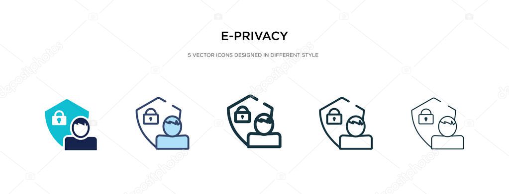 e-privacy icon in different style vector illustration. two color