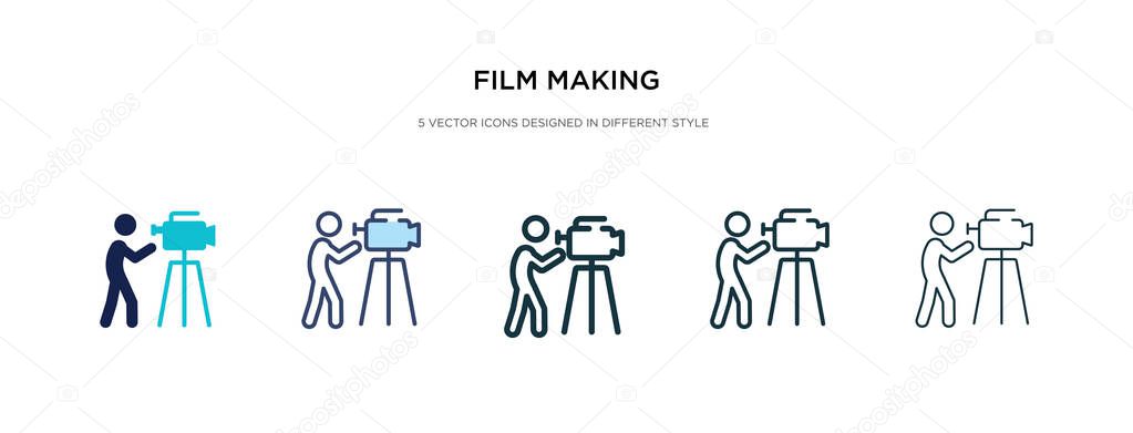 film making icon in different style vector illustration. two col