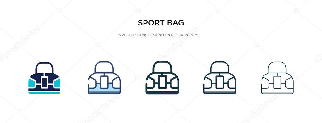 sport bag icon in different style vector illustration. two color