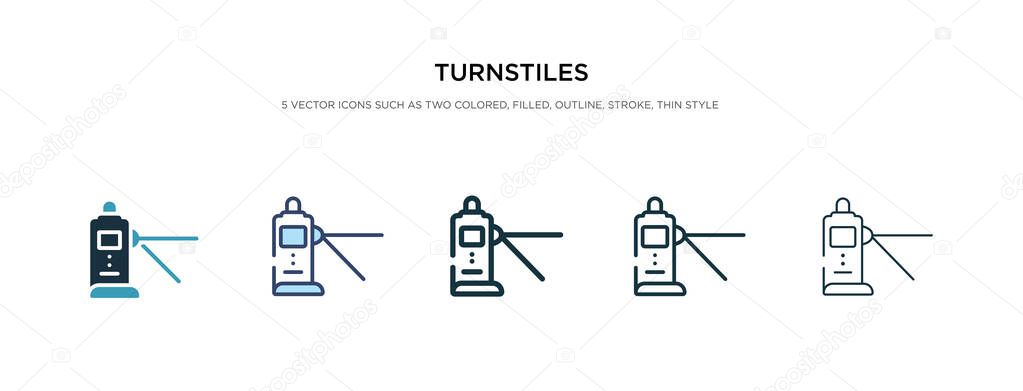 turnstiles icon in different style vector illustration. two colo